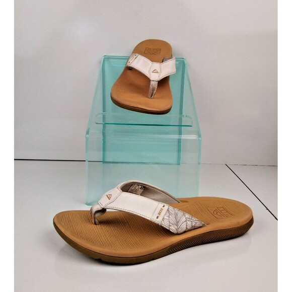Reef Santa Ana Sandals Flip Flops Women's Size 8 Cloud White - Picture 1 of 8